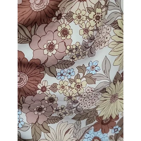 Hudson Gray Boho Floral Puff Sleeve Mini Dress Women’s Size M - Picture 8 of 11